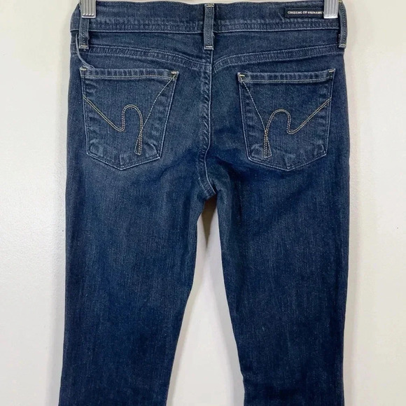 CITIZENS of HUMANITY Ingrid Stretch Low Waist Flare Stay Gold Dark Wash Jeans - Picture 12 of 15